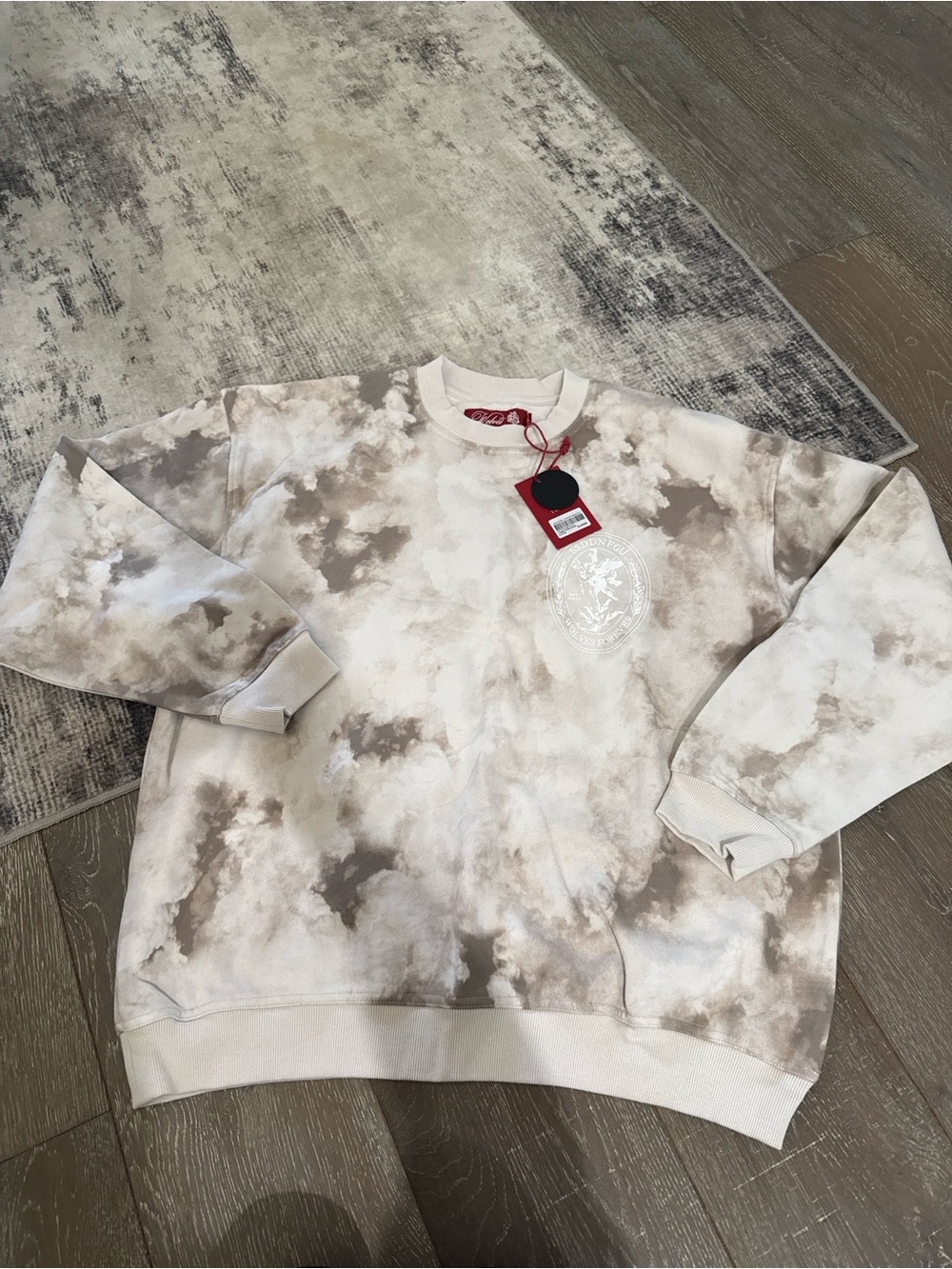 Darc Sport Tie-Dye Crewneck Sweatshirt - Beige & Taupe RARE 1 of 500